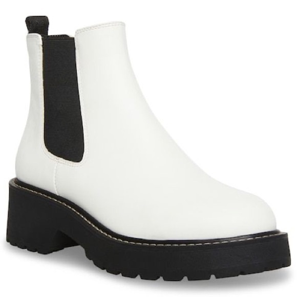 Madden Girl Shoes - MADDEN GIRL Cindyy Chelsea Chunky Lug Boot White Sz 7.5